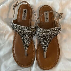 Metallic and Tan Sandals